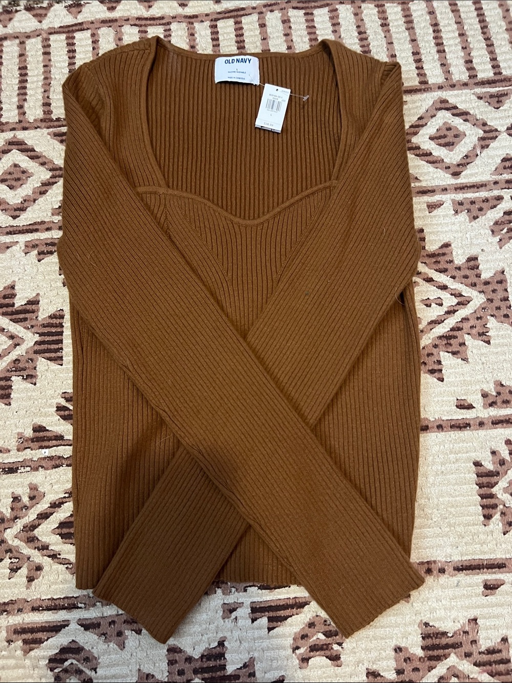 Old Navy Cropped Long Sleeve Ribbed Top
